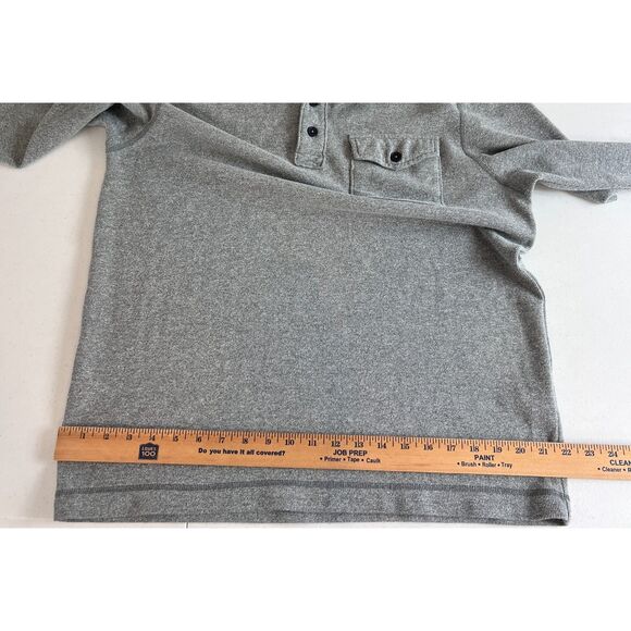 Lucky Brand Men's Gray Long Sleeve 1/4 Button Up Pocket Pullover Shirt Size L - Picture 8 of 10